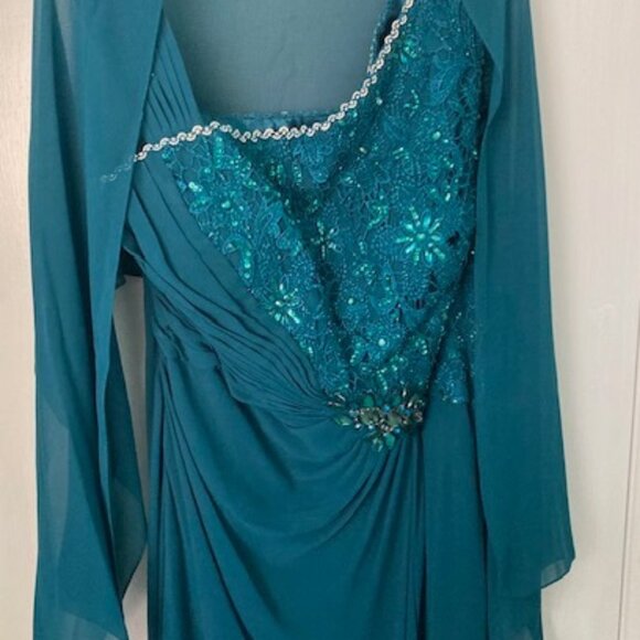 Fabuluxe Couture GLS, XXXL, Teal Special Occasion Dress EUC